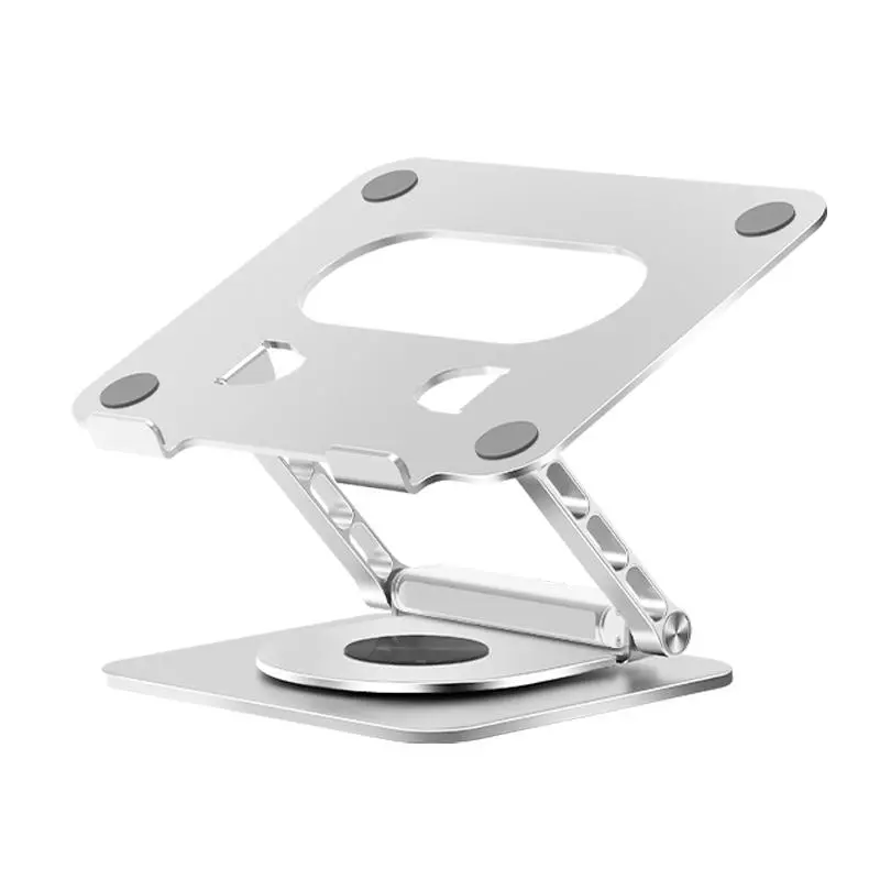 360 Degree Rotatable Laptop Stand, Adjustable Laptop Stand with Docking Station & Magnetic Phone Holder, Foldable Laptop Stand for Home Office