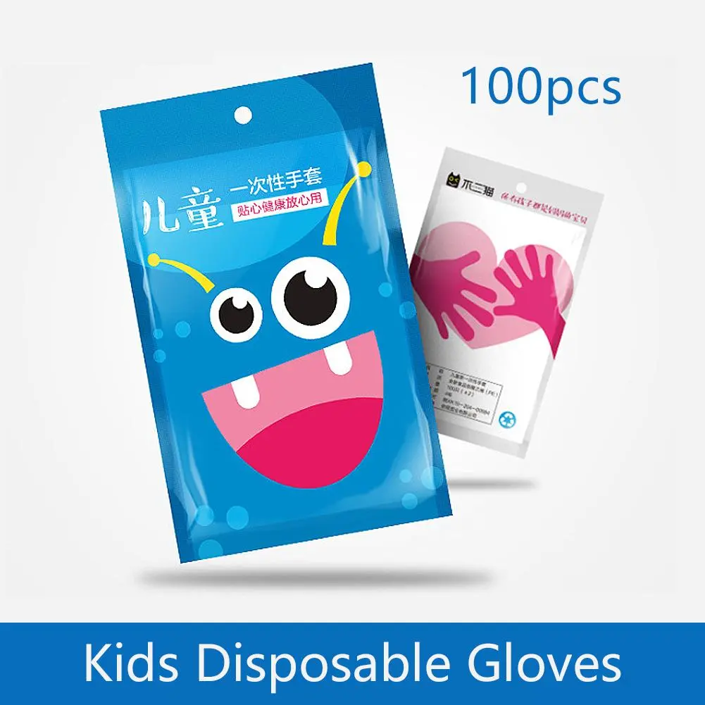 100Pcs Kids Disposable Gloves Multi-purose Hand Protection Gloves for Kids 4-12Years #311421