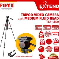 Gambar Tripod Video Kamera Camera Handycam DSLR Smartphone HP Fluid Head Fluidhead Tripot Extend TSF-850 Aluminium Handphone Holder Plastik dari Foyu Photo Kota Makassar 1 Tokopedia