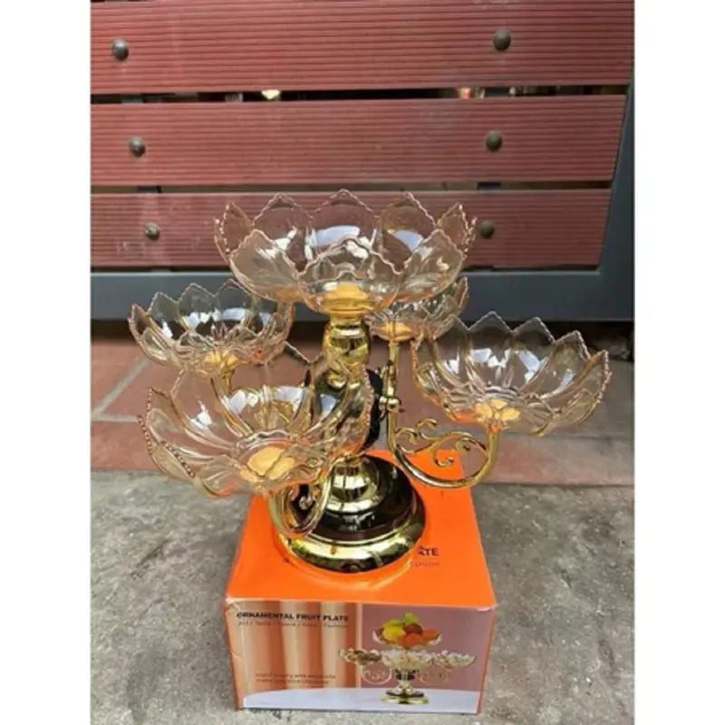 Khay mứt tết, khay đựng bánh kẹo, hoa quả, đồ ăn vặt. Khay mứt 5 cánh sen xoay 360 độ sang trọng Kitchen Nhà Bếp 1