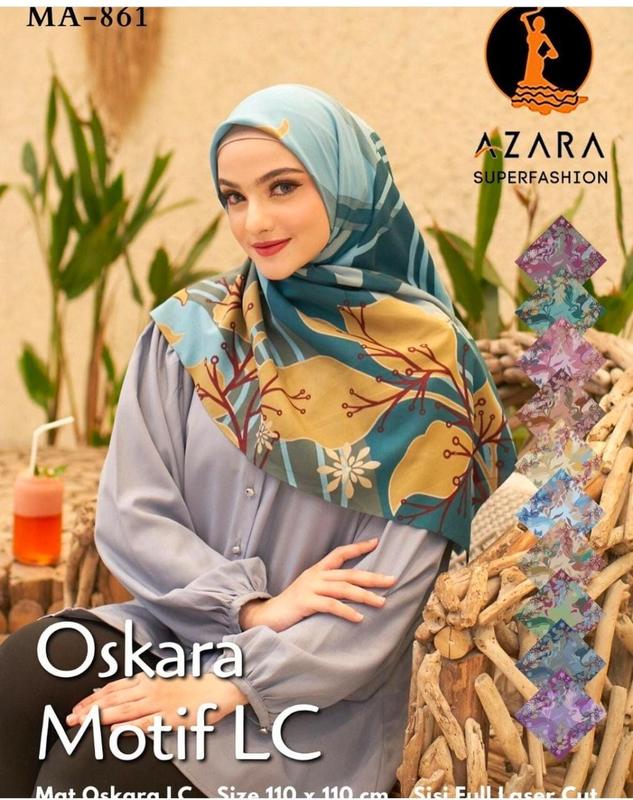 KERUDUNG HIJAB SEGI 4 OSCARA MOTIF/SEGI 4 VOAL OSCARA MOTIF 1