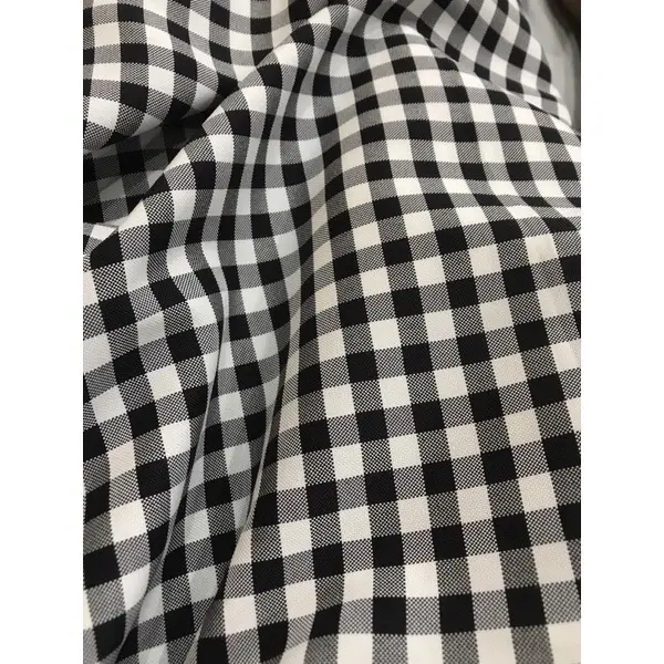 ￼Vải Cotton sọc caro 8ly màu trắng đen mềm  mát (khổ 1m5)may đầm váy , áo sơ mi,đồ bộ 2