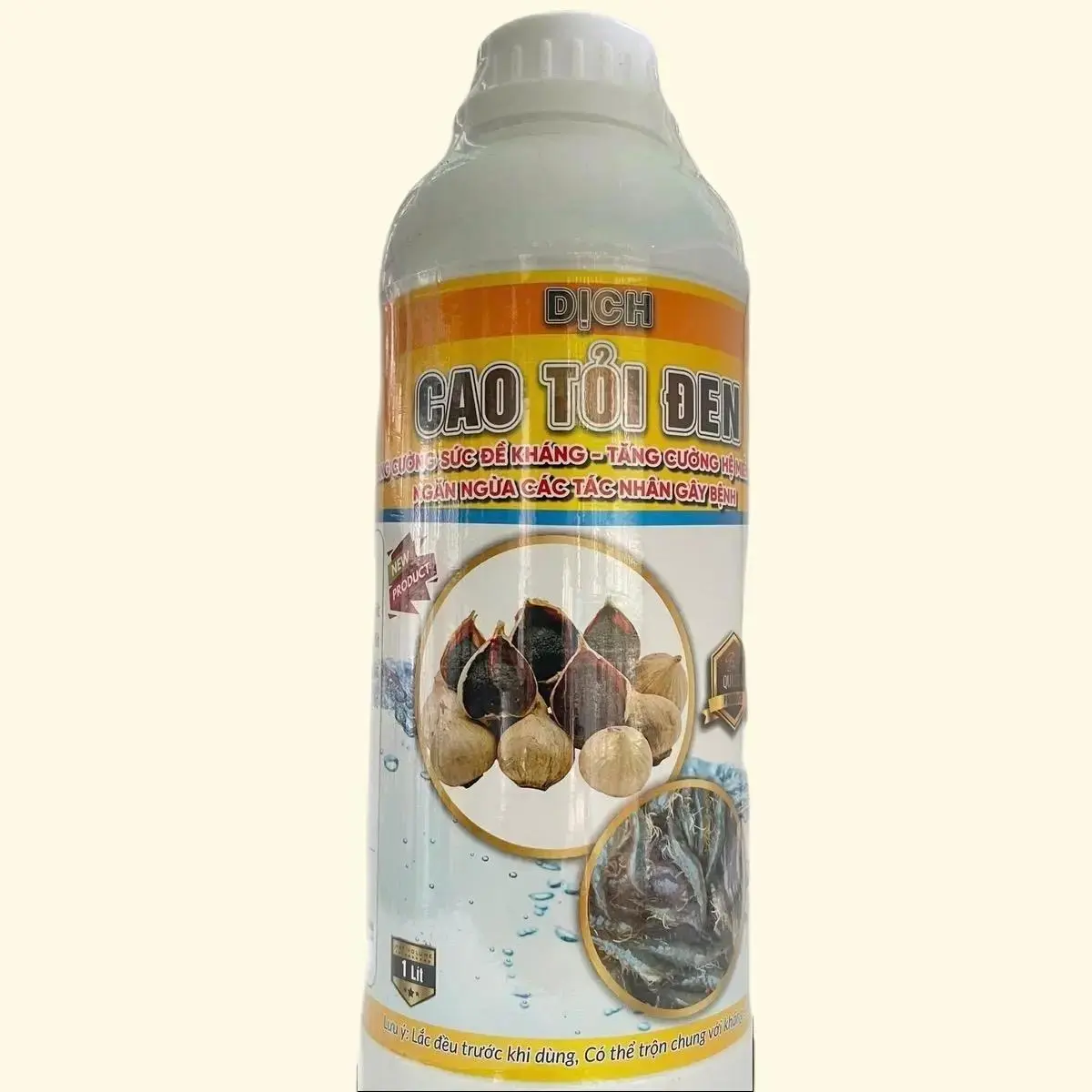 Chai 1 lít nước pha CAO TỎI ĐEN dùng cho tôm tăng sức đề kháng, tiêu hóa tốt, tôm phát triển đều