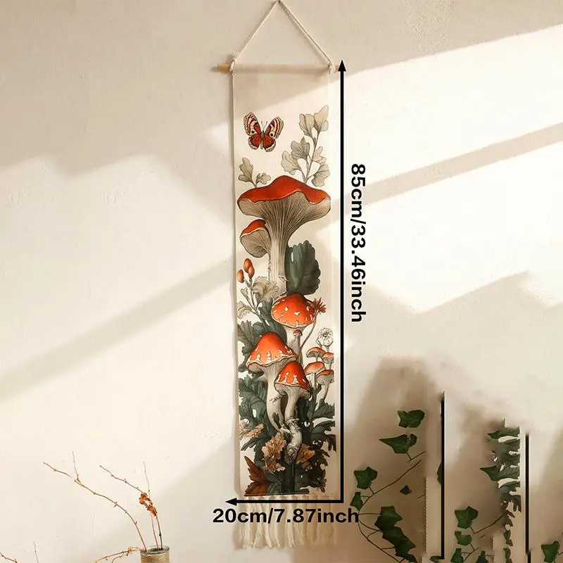 Mushroom & Flower Pattern Wall Hanging, Wall Decor for Home Living Room Bedroom, Wall Decor for Home Decor, Room Decor, Home Decor, Hangable 1