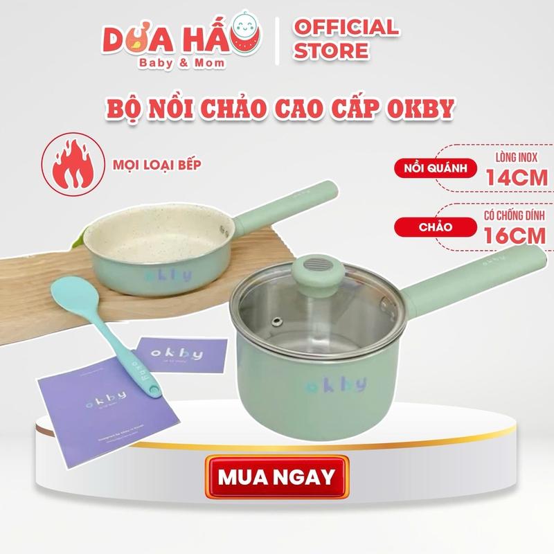Bộ Nồi Chảo OkBy Cao Cấp Cho Bé Ăn Dặm, Sử Dụng Trên Mọi Loại Bếp, Tiện Lợi An Toàn