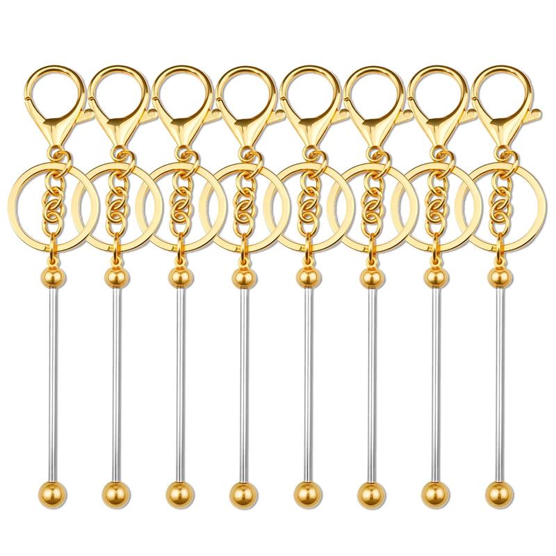 8pcs Blank Beaded Keychains Bulk Keychain Making Kit Accessories For ...