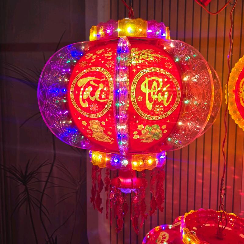 Đèn Lồng Điện Cánh Led Xoay 360 Chữ Việt Chúc Mừng Năm Mới Treo Trang Trí tết 2025 Đẹp Lung Linh