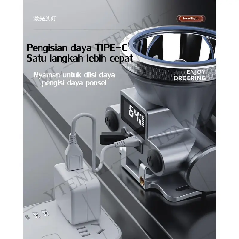 Senter Kepala 30 hari tanpa pengisian daya Senter Kepala Super Terang Senter kepala led super terang Super Terang Outdoor Anti Air lampu emergency tahan 24 jam Baterai 7