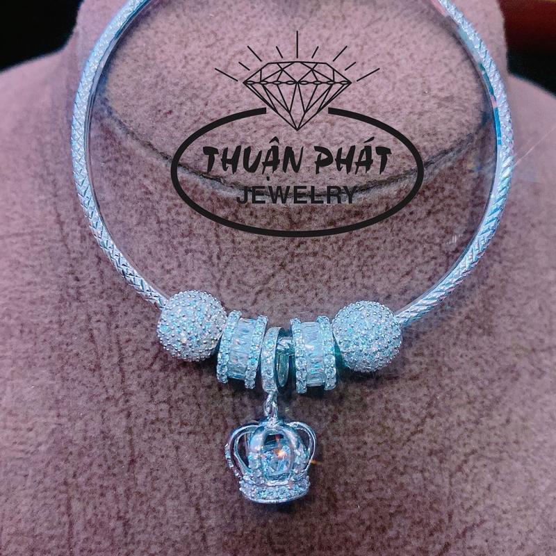  Phụ Kiện Vòng Charm V019 Mix 5 Charm M063 8li M0109 M099 Đeo Tay Siêu Sang Trang Sức Bạc Ý Xi Kim - Bạc Thuận Phát Women 