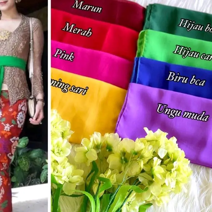 Selendang Tari None Betawi Chiffon Ukuran 200cm x 50cm