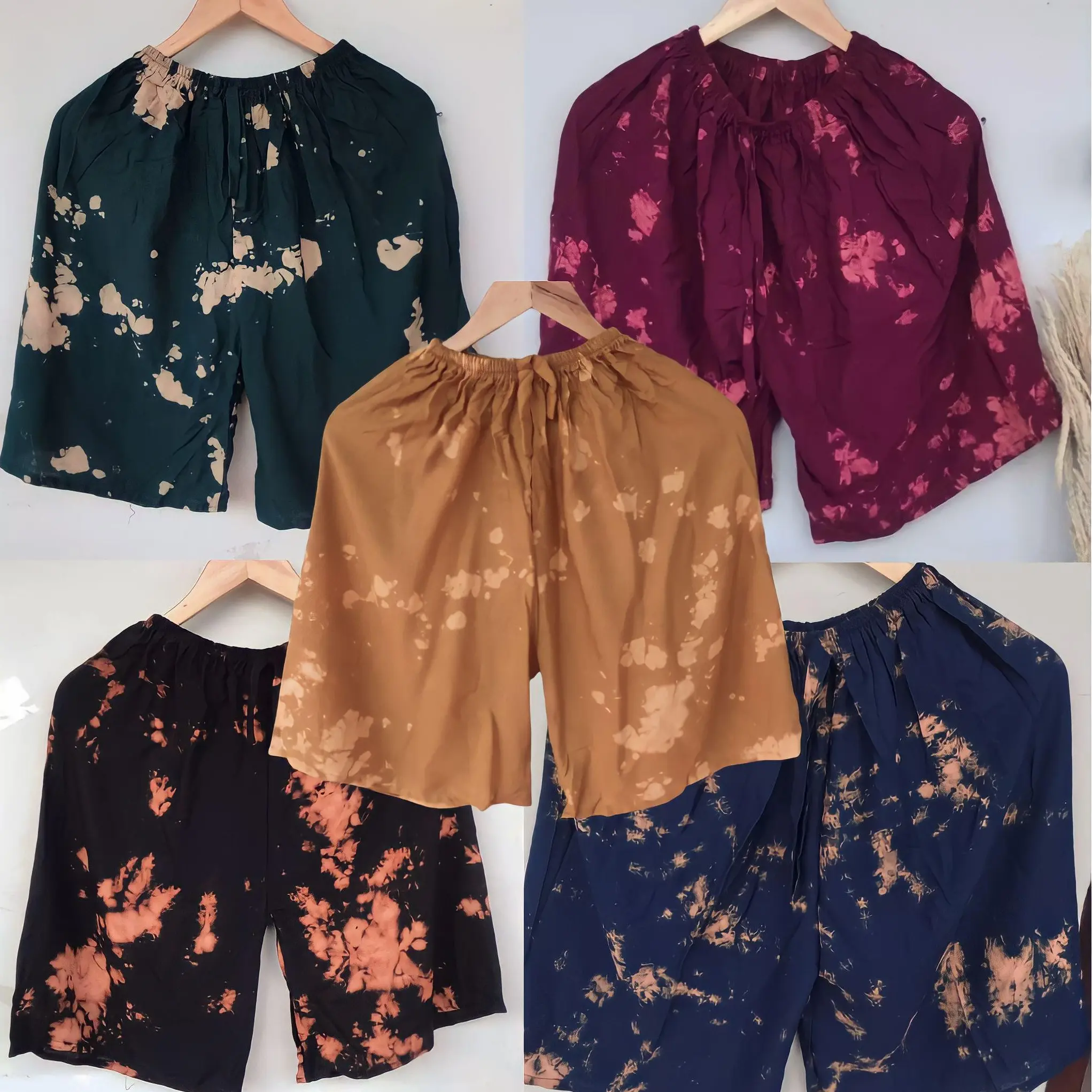 CELANA PENDEK RAYON 100RIBU DAPAT 5PCS STANDAR DAN JUMBO Hanya Boleh Dicuci Dengan Tangan Regular Shorts Wanita Santai Motif