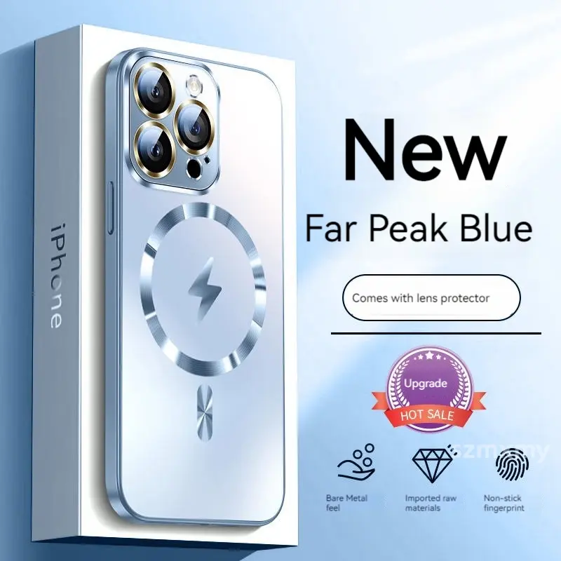 Ốp Điện Thoại Từ Tính Kính AG Màu Mận Nano, Dành Cho Iphone 15 13 12 14 Pro Max, Ốp Cứng Nhám Silicon Chống Rơi Ống Kính Pha Lê Trong Suốt HD, Tương Thích Với Iphone 15 13 12 14 Pro Max Chống Sốc 7