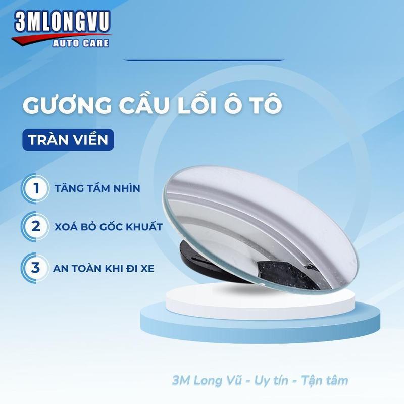 Gương Cầu Lồi Ô Tô Tráng Bạc Xoay 360 Độ Xóa Điểm Mù - 3M Long Vu