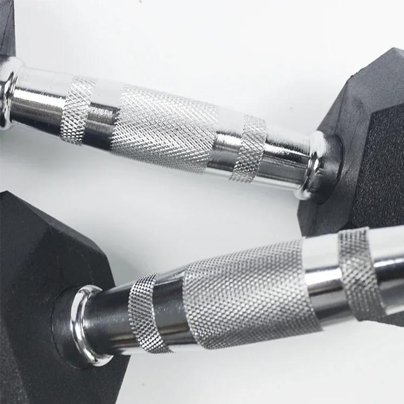 Rubber Coated Hexagonal Dumbells, 1 Pair Home Arm Muscle Fitness Equipment, Solid Cast Iron Dumbbells for Home Gym Workout 2