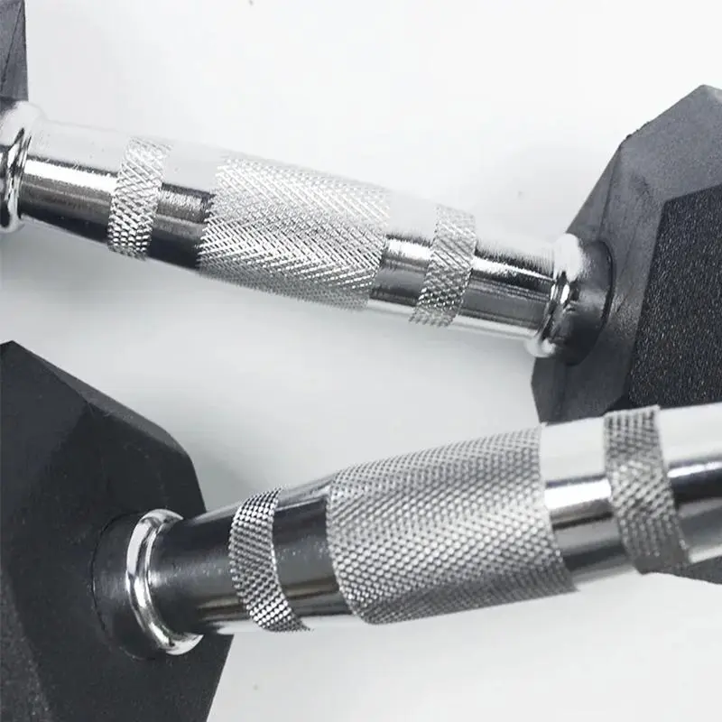 Rubber Coated Hexagonal Dumbells, 1 Pair Home Arm Muscle Fitness Equipment, Solid Cast Iron Dumbbells for Home Gym Workout 2