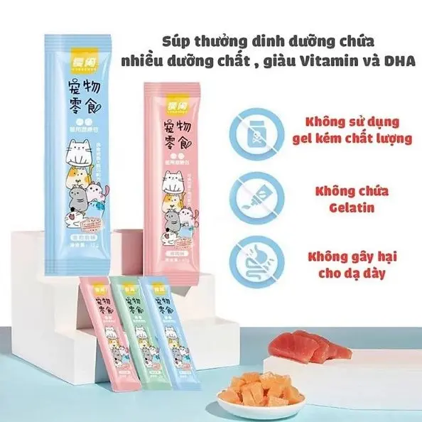 Combo 100 thanh Súp Thưởng Shizuka 15g Dành cho Chó Mèo - Gold Pets Shop 1