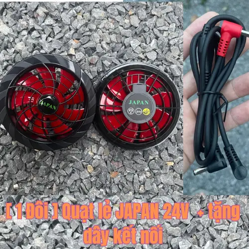[ 1 Đôi ] Quạt áo điều hoà JAPAN 24V(hàng xịn) 9 cánh - động cơ không chổi than ( Tặng kèm dây kết nối)