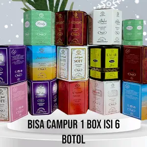 PARFUM ARAB TERLARIS 1 BOX ISI 6 PCS NON ALKOHOL ROLL ON ORIGINAL NAZILA PERFUME Laki-laki Perempuan Uniseks Perfumes Wangi  Silver Soft Wanginya