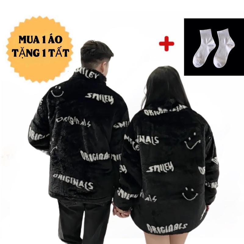 [mua 1 áo tặng 1 tất]ÁO KHOÁC LÔNG SIÊU ẤM NAM NỮ HÀNG QC Jacket Menswear Dài Tay Dưới 1M7