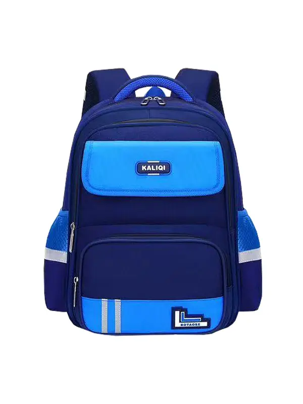 Kids Colorblock Backpack, Preppy Style Lightweight Backpack, Casual School Bag for Boys & Girls 0