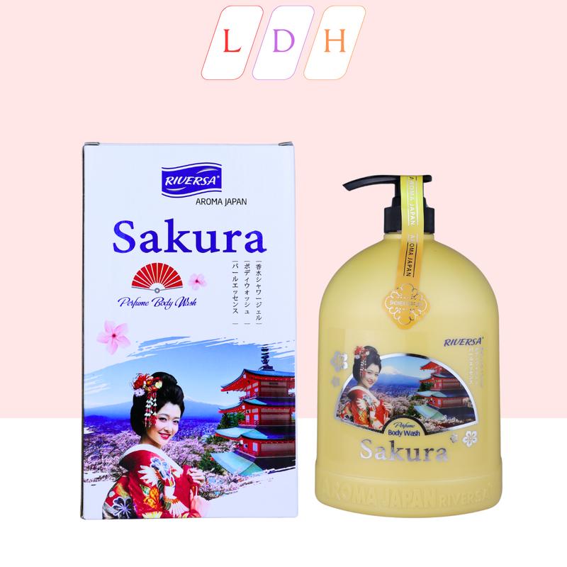 Sữa tắm dưỡng ẩm trắng da sakura riversa 1,2L Nữ Dưỡng Body Nữ Dưỡng Body Skincare Dưỡng Da