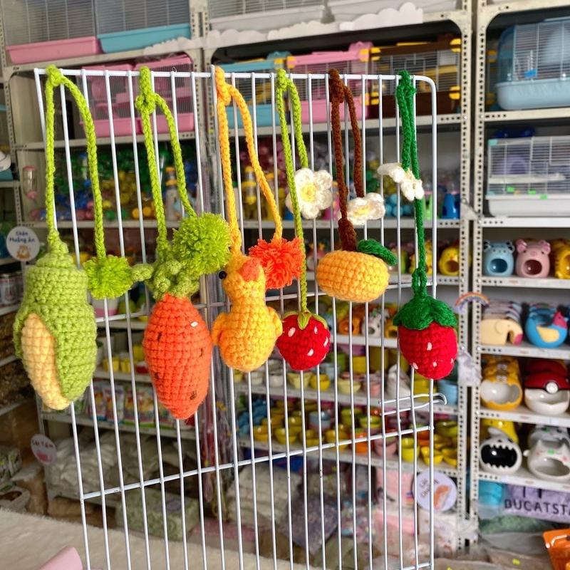 Phụ kiện, móc khóa túi len du lịch cho hamster, sóc, bọ, nhím, thú nhỏ 7