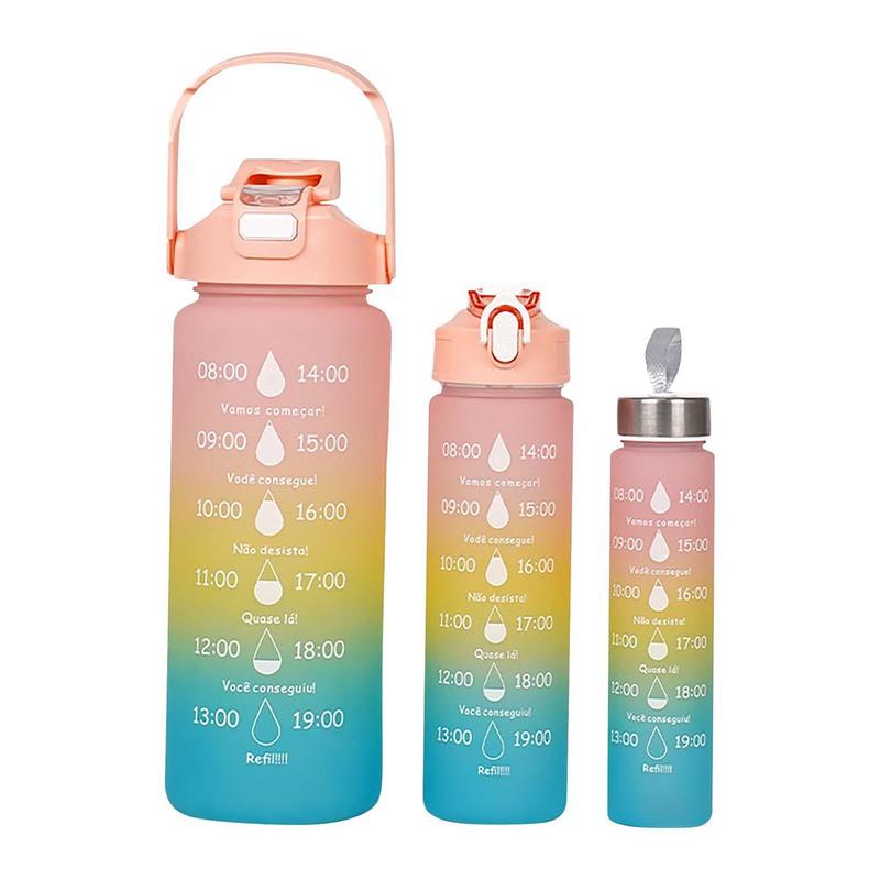 Bình Nước Thể Thao, 3 Cái / Bộ, Có Ống Hút, Dành Cho Nam Và Nữ, Thích Hợp Cho Thể Dục, Ngoài Trời, Nước Lạnh, Có Điểm Đánh Dấu Thời Gian, Cốc Uống Nước 5