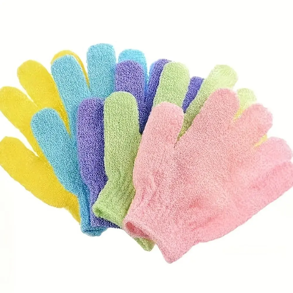 Random Color Exfoliating Massage Glove, 1 Count Body Scrub for Dead Skin Remove, Household Shower Loofah Mitt for Men Women, Valentine's Day Gift for Men, Bathroom Accessories