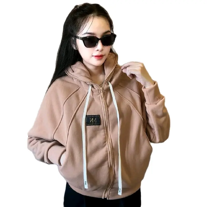 Áo Khoác Nỉ Bông 4 Túi , Nón To , Freezise Dưới 65kg Top Nữ Hoodie 0