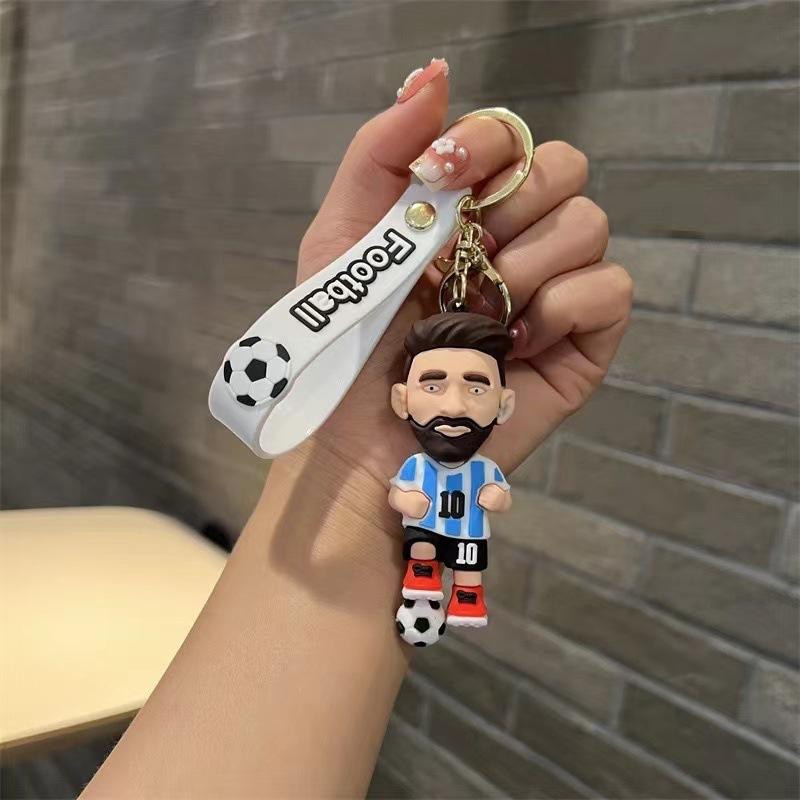 Product Introduction of No.10 football star keychain, cartoon Messi doll pendant, ornament bag, car keychain, gift 6