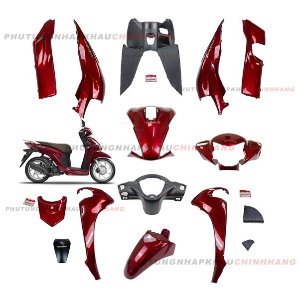   LẺ MÓN  Dàn áo Vision 110 2023 2024 màu Đỏ Đen Đỏ mận 2021 2022 chính hãng Honda Bộ vỏ nhựa màu vision 110 k2c 