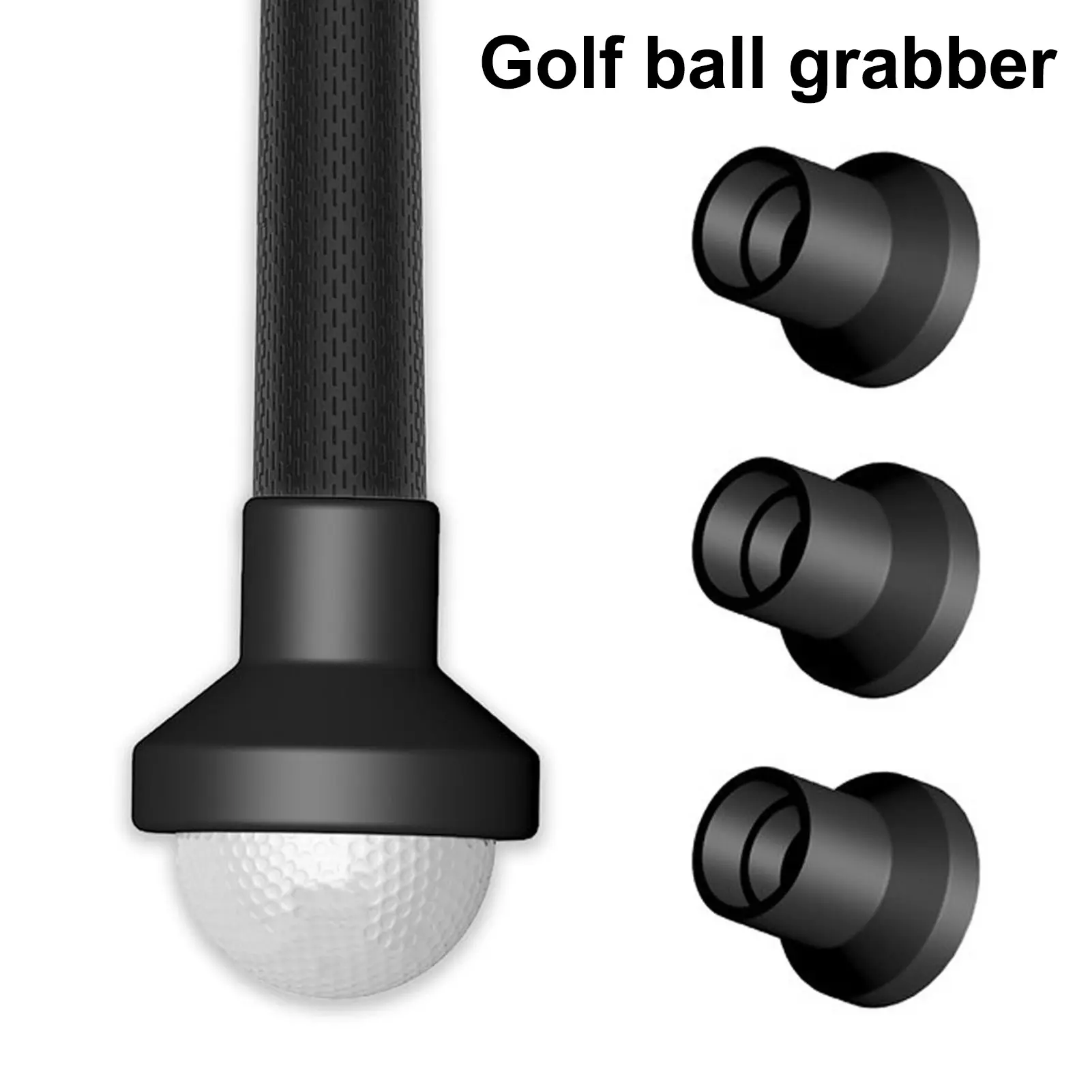 Swazsdk 3 Pcs Golf Ball Retriever Putter Grip Golf Ball Sucker Reusable Ball Grabber Suction Cup Pick Up Tool Golf Accessory