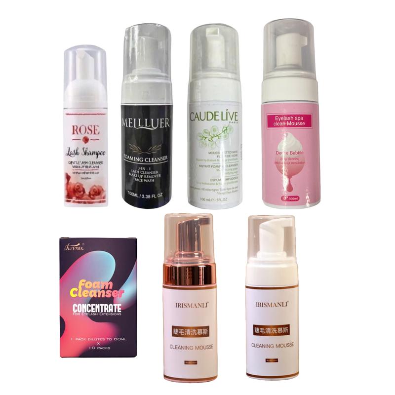 Chai tạo bọt vệ sinh mi Rose 60ml, Meilluer 80ml và Caudelive 100ml (dụng cụ nối mi)