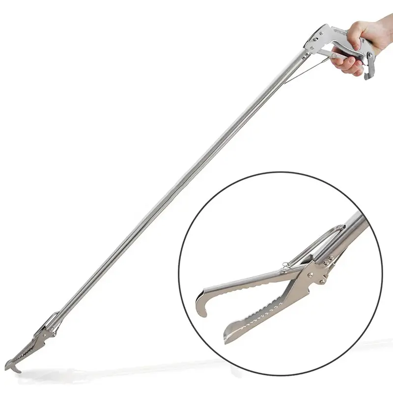 Tongkat Penangkap Ular Alat Penjepit Ular Snake Tongs Silver Stainless Alat Penjepit Sampah 1