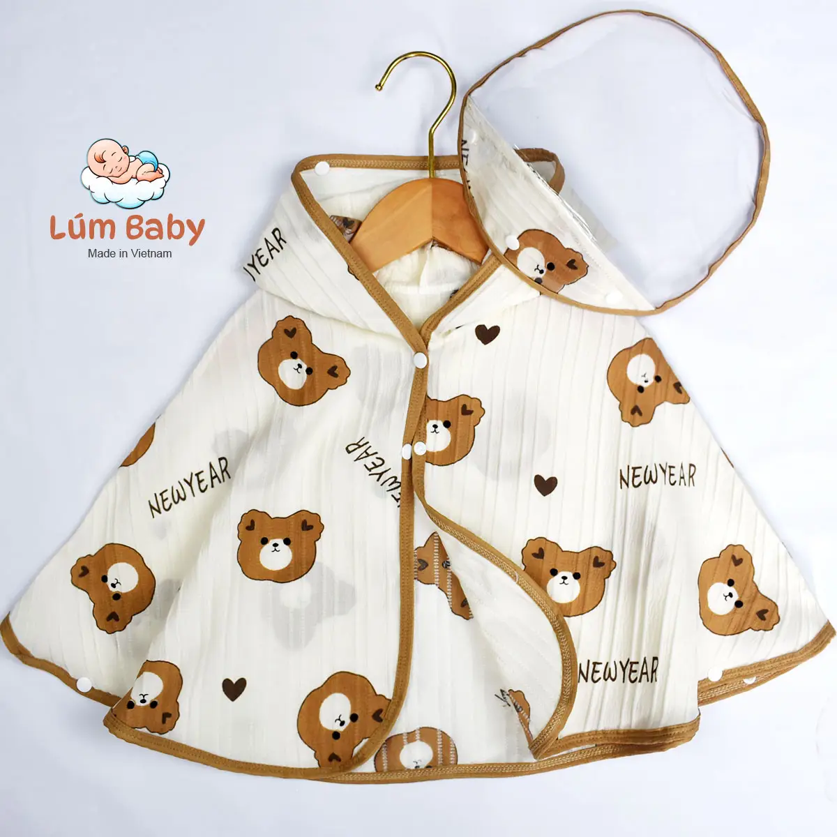 Áo choàng cho bé, áo choàng chống nắng, chắn gió, kèm kính chống bụi LB-KIDS