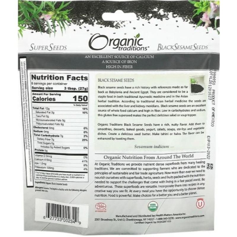 Mè đen hữu cơ (Organic Black Sesame Seeds) - Organic Traditions - 227g & 454g 2