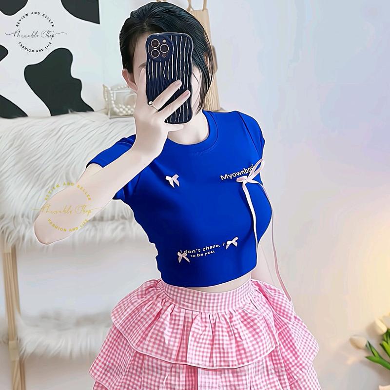 Áo Croptop Borip Basic Ôm Body In Chữ "I Don't Chase" Đính Nơ Dài, Size S M L, Áo Croptop Ôm Body Nữ Áo Kiểu Xinh Đẹp In Hình Độc Lạ Đi Biển Đang Hot 2025 Mặc Hè Mặc Nhà Mặc Đi Chơi Thoải Mái Có Bigsize Đến 65k