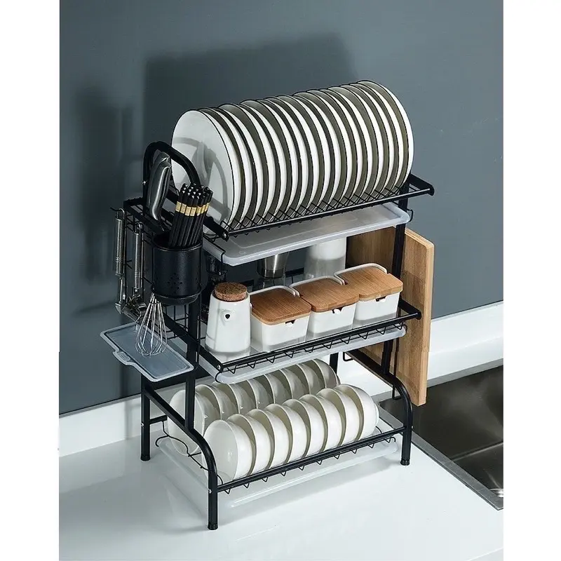 Kệ Đựng Bát Đĩa 2/3 Tầng Có Khay Hứng Nước Sạch Sẽ Tiện Lợi Kitchen Nhà Bếp (ảnh thật ở cuối) kedung  chenbat 2