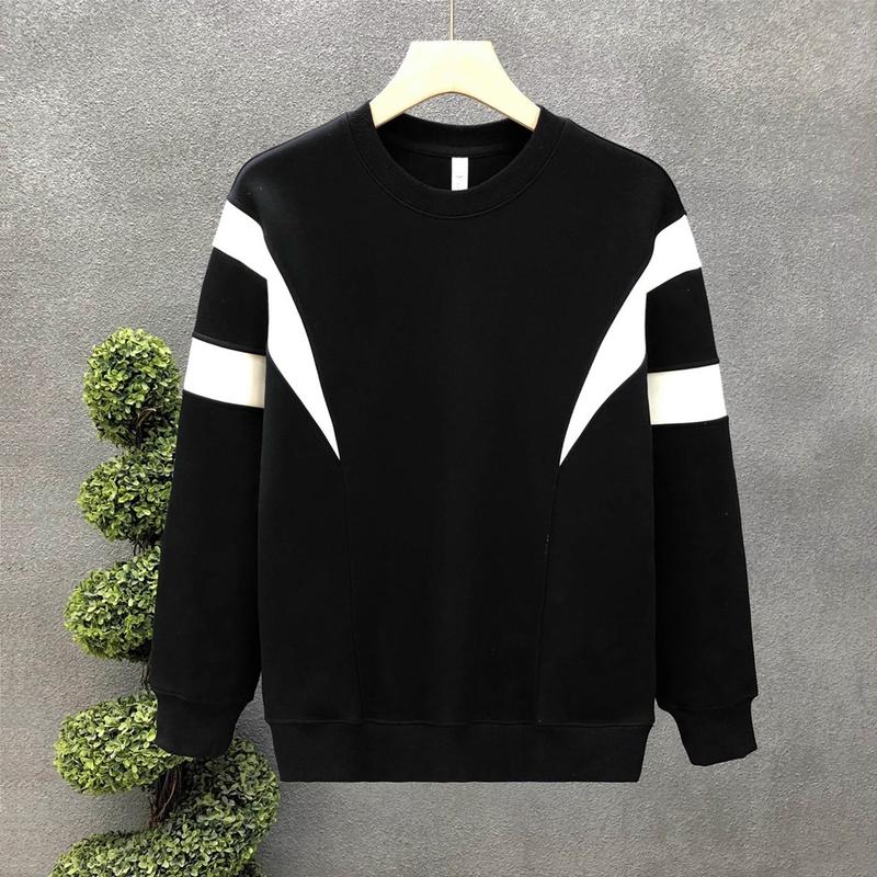 Áo phông dài tay Sweater nỉ chân cua phối viền sọc cá tính form rộng nam nữ unisex cổ bo viền khỏe mạnh thường