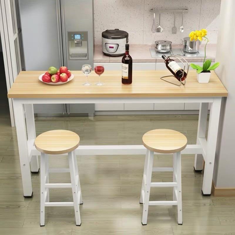 XiaoZhou-Simple Modern Small Wrought Iron Wooden Bar Table and Chairs 2