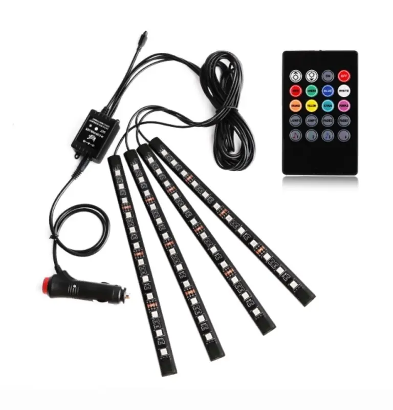 [Dapatkan Bonus] Lampu interior mobil LED dashboard + remote control sensor musik 5