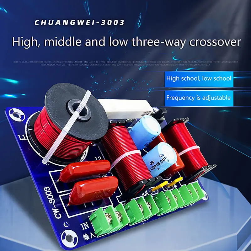 Bộ lọc Crossover âm thanh, Mạch Treble và Bass Trung Bình Hifi, Bộ chia tần số 3 chiều, 250W, Bộ chia tần số 850Hz / 5200Hz, Bộ lọc loa DIY 0