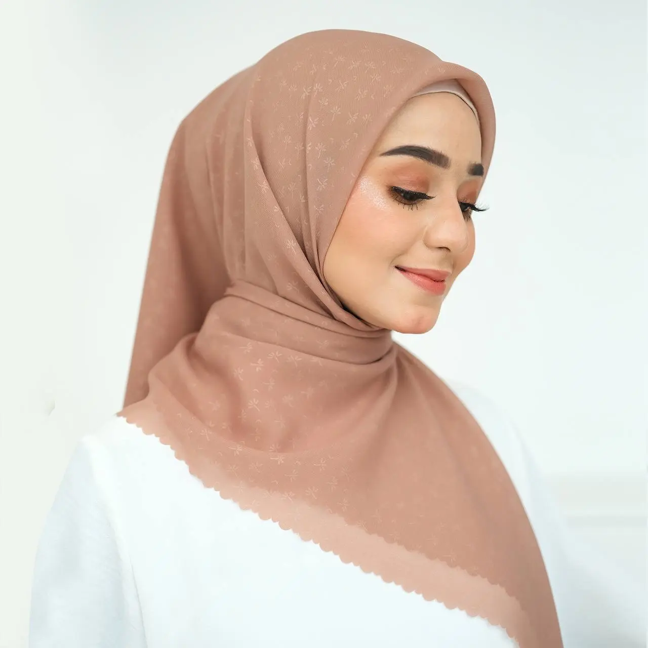Alice Pattern Square Hijab Premium by Fabeeya