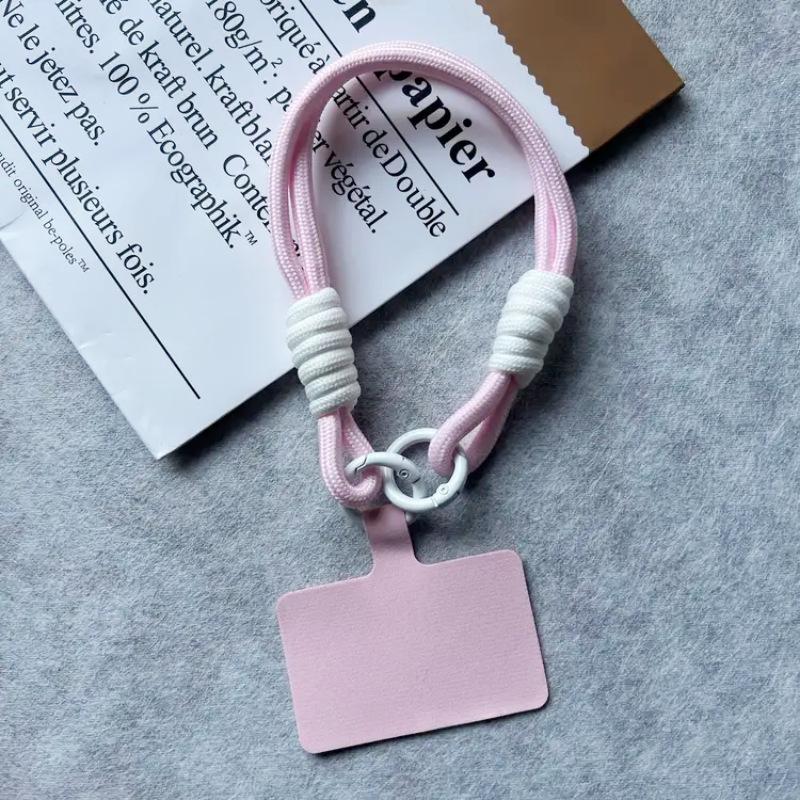 Product Introduction of Dopamine short mobile phone lashings Double head bold color mobile phone gasket anti-loss hand-woven wrist rope 3