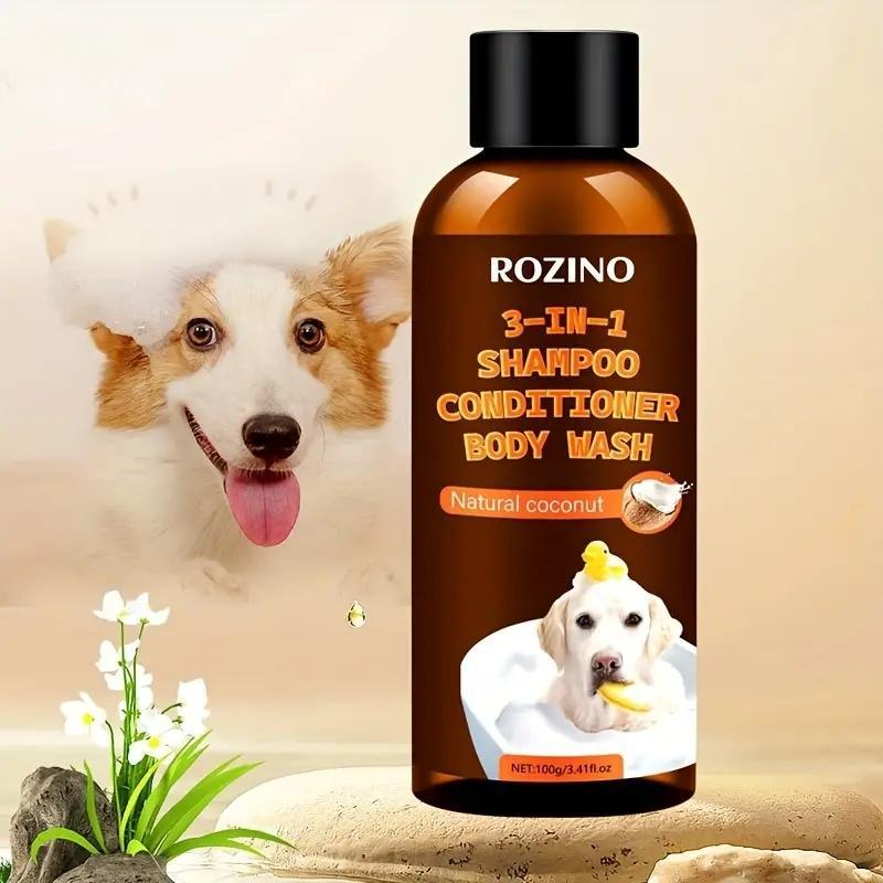 3 in 1 Natural Coconut Pet Shampoo, Pet Conditioner and Shower Gel, Multifunctional Pet Grooming Supplies for Home and Outdoor Use 0