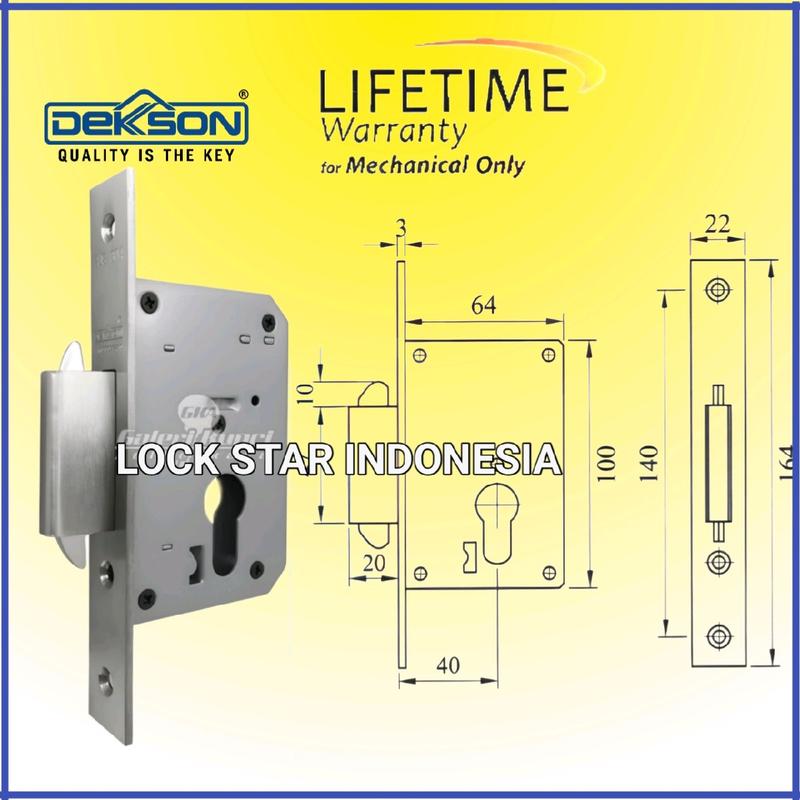 Kunci Mekar Pintu Sliding Dekson MTS SLD 84100 SS Body Kunci Pintu ...
