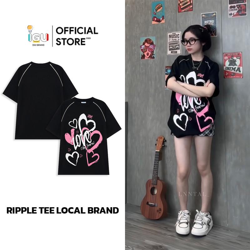 Áo thun nam nữ local brand ESTY unisex Fearow Love In The Air / Black - ATF1023