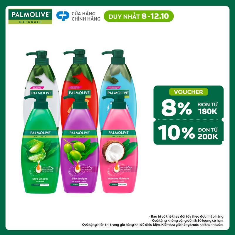 Bộ sưu tập 6 chai dầu gội Palmolive 600ml (đủ các màu)