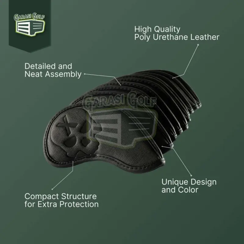 Black Skull Iron Set Head Cover Golf 1