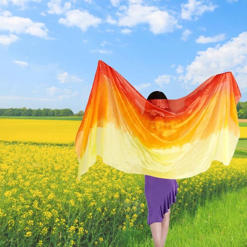 Fashion Gradient Color Belly Dance Veils Light Texture Long Latin Belly Dance Shawls Dancing Scarf 7